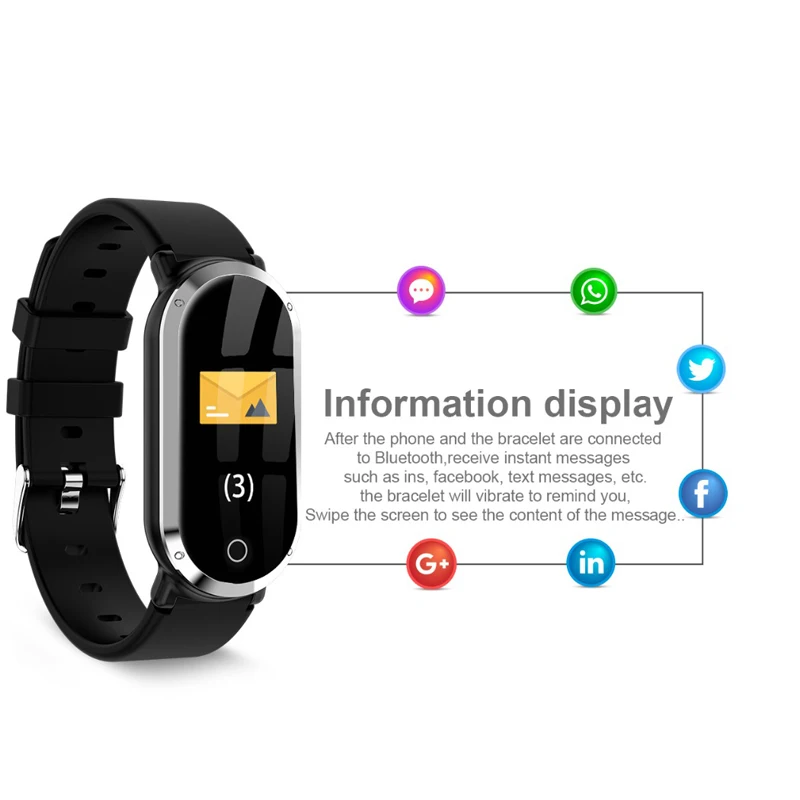 T1 смарт-браслет цветной экран Смарт-браслет для мужчин и женщин фитнес-трекер