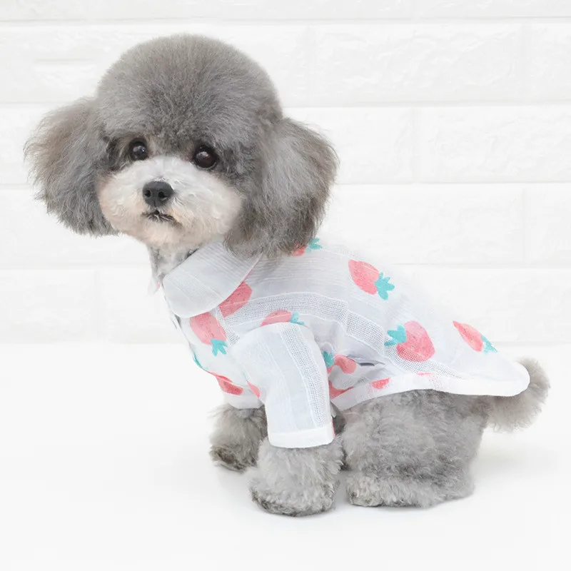 

Dog Shirt, Summer Dog Clothes Apparel Strawberry Shirt for Small or Medium Pet Dogs Clothing Chihuahua Yorkshire Poodle Costumes