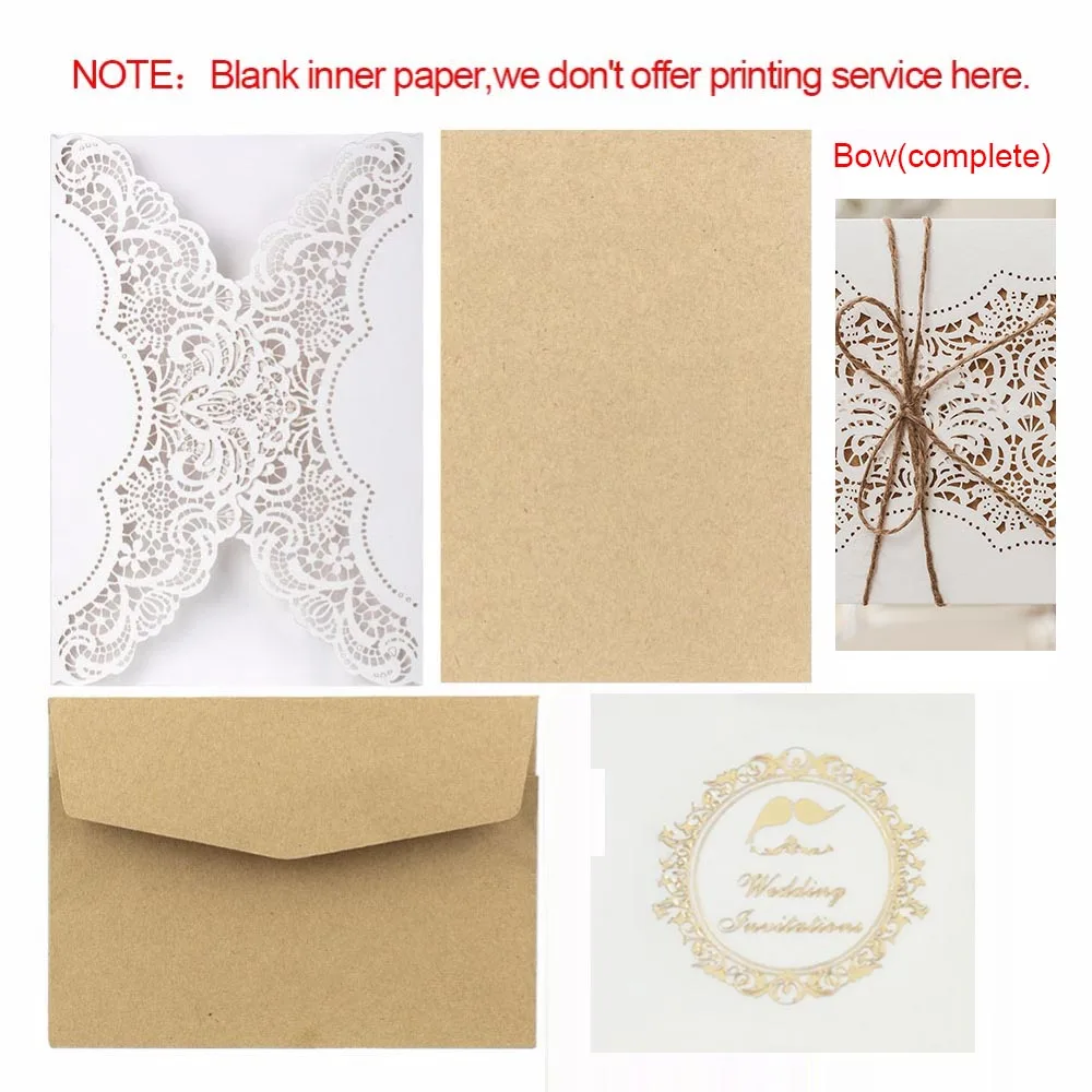 1 комплект дизайн цветочный узор Лазерная резка кружева свадебные приглашения