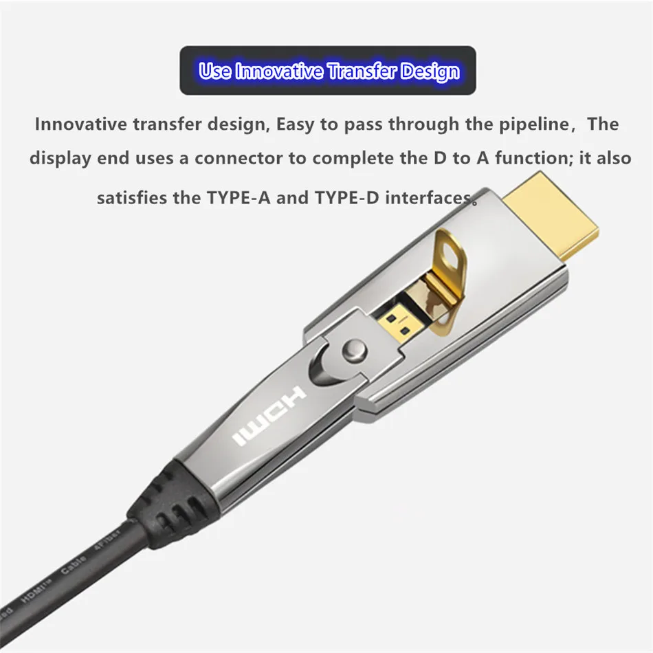 Волоконно оптический кабель HDMI Micro 2 0 4K 60 Гц 3D в 1 кабели из оптического волокна для