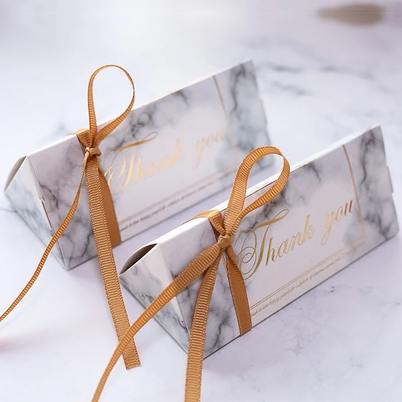 Мраморная коробка для конфет свадебные сувениры Подарочная с лентой Новогодний