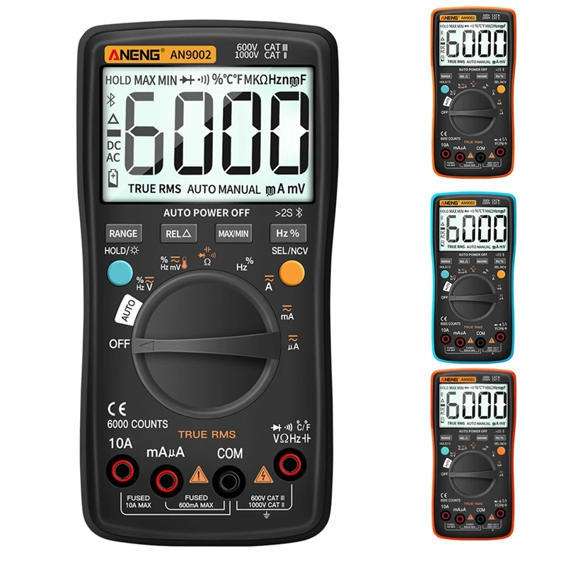 

ANENG AN9002 Bluetooth Digital Multimeter 6000 Counts Professional RMS AC/DC Current Voltage Tester Auto-Range