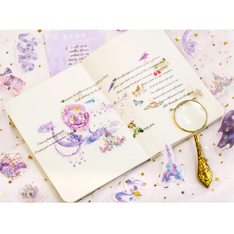 60 шт./лот воспоминание Kawaii Wistaria Forest Cat Ocean DIY washi Скрапбукинг дневник альбом