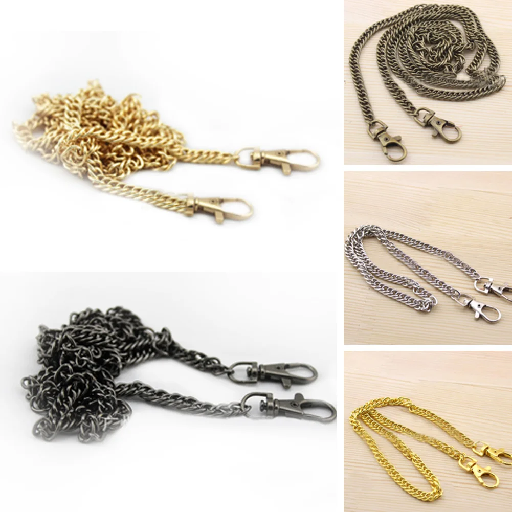 

120cm Metal Chain Shoulder Bags Strap Accessories For Bags Replacement Handbag Buckle Purse Bag Handles DIY Belt Strap Gold