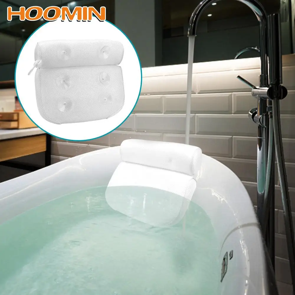

Non-Slip 3D Mesh Spa Bath Pillow With Suction Cups Breathable for Neck and Back Support Bathtub Head Rest Pillow