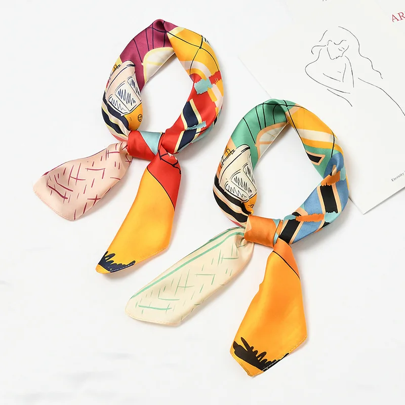 Горячая Распродажа 2019 70*70 см Женская на весенний сезон шарфы разноцветные
