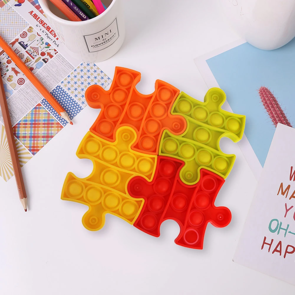 

Silicone Push Bubble Sensory Toys Desktop Puzzle Autism Anti-stress Squeeze Toys Stress Reliever Vent Toy Random Color