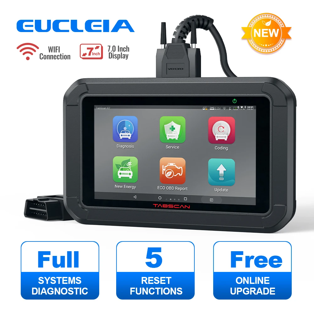 Автомобильный сканер EUCLEIA X7 OBD2 профессиональный считыватель кодов для всех