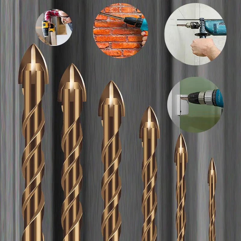 

Hexagonal Handle Cross Alloy Ceramic Four-blade Drill Bit Drill Vitrified Brick Ceramic Tile Glass Alloy Drill Bit Set Drill