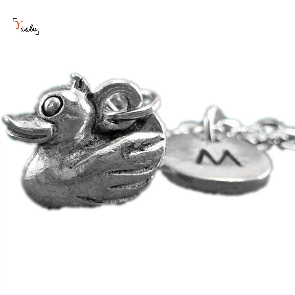 Маленькое персонализированное ожерелье уточка индивидуальное утка с
