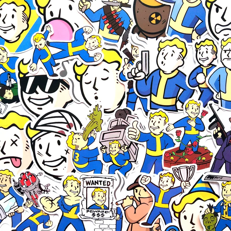 29 шт./лот Fallout игра комикс часть 1 ПВХ Милые Мультяшные наклейки для чемодана