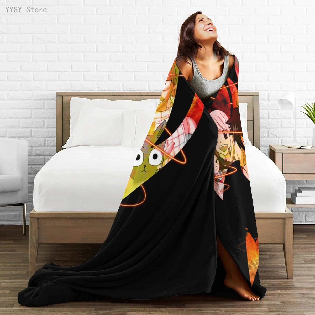 

Fairy Tail (1) Anime printed Ultra-Soft Micro Fleece Blanket flannel throw Sherpa bedspread bedding sofa