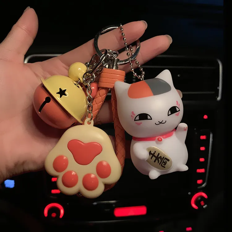 Брелок для ключей с милым мультяшным когтем брелки котом женщин и девушек