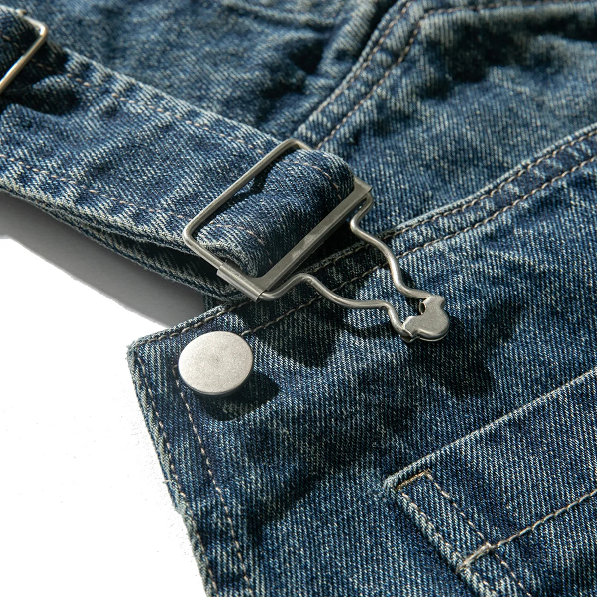 Japanese Style Autumn Spring Washed Paint Dot Strap Cargo Jeans Men Casual Baggy Denim Pants Streetwear Overalls Trousers