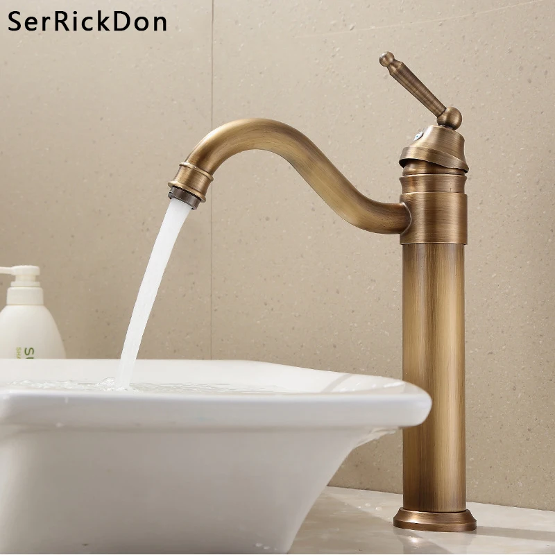 

Античный смеситель для ванной комнаты, смеситель для раковины с поворотом на 360 градусов, античный смеситель для раковины, смесители для гор...