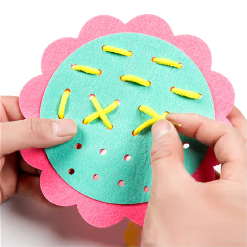 Ensemble de matériaux de tissage pour enfants  8 sortes de jouets pour bébés  maternelle  fleurs