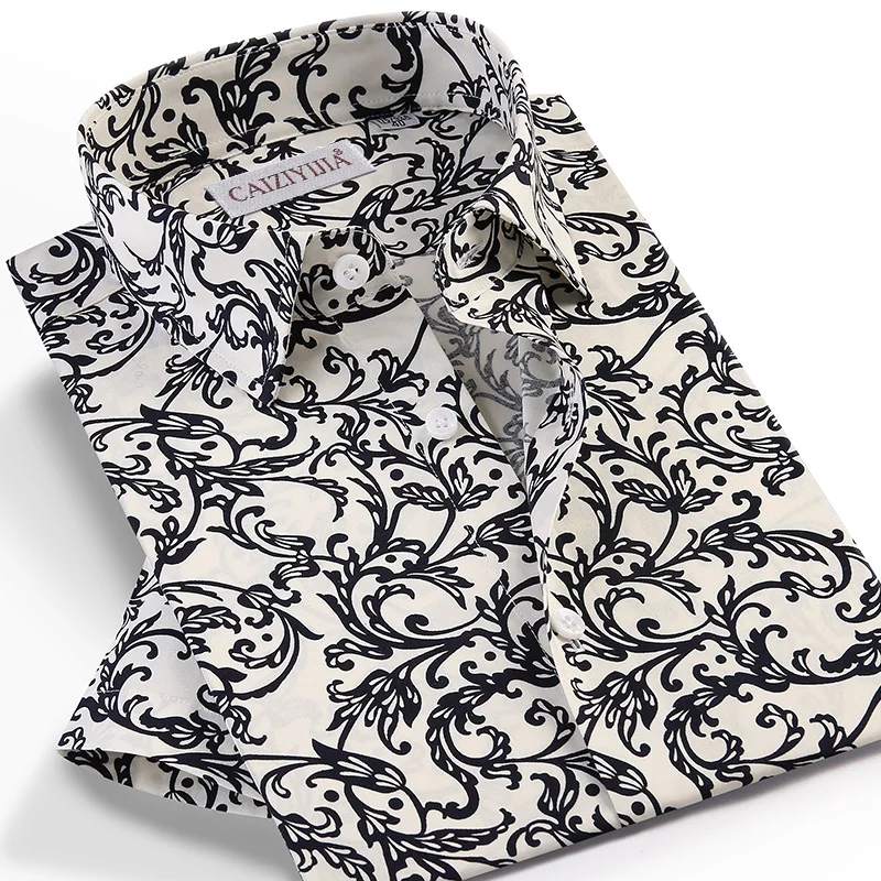 

Men's Casual Short Sleeve Beach Floral Printed Hawaiian Shirts Pocket-less Design Standard-fit Summer Stylish Flowers Shirt