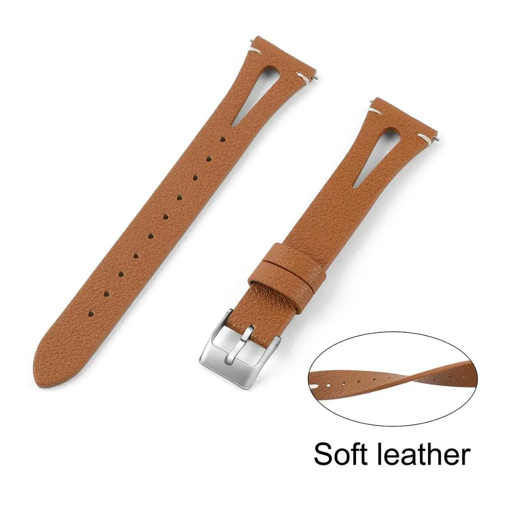 Genuine Leather Watchband for Samsung Galaxy Watch Active Women Band Stainless Steel Buckle Soft Strap | Наручные часы