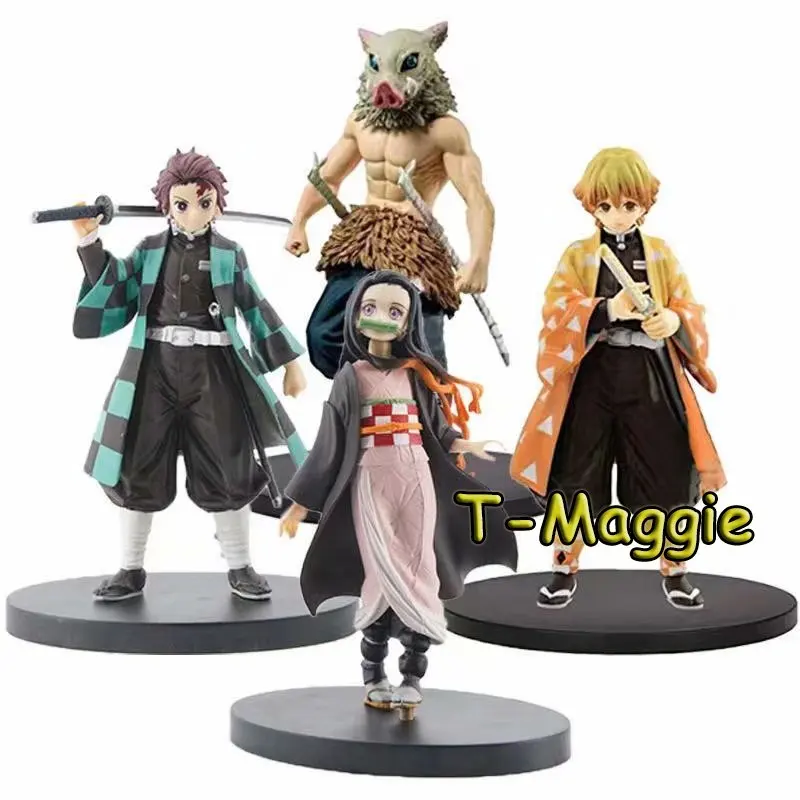 

Popular Anime Demon Slayer Action Kimetsu No Yaiba Kamado Tanjirou Nezuko Agatsuma Zenitsu Hashibira Inosuke Figure Toys 15CM