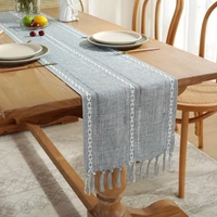solid jacquard table runner christmas decorations for home living room table kitchen runners with tassels tablecloths boho decor