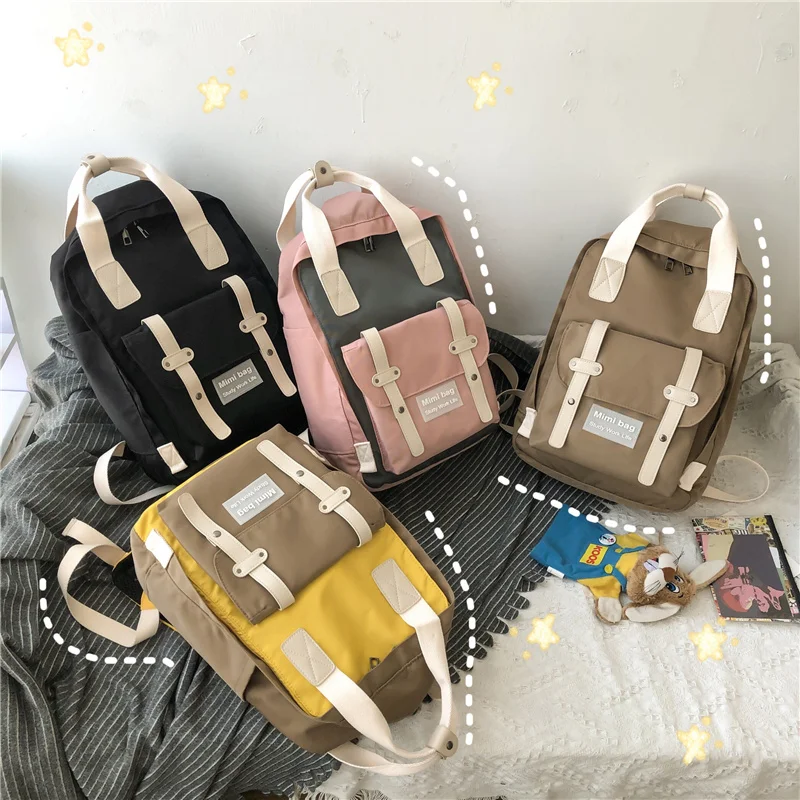 

Japanese and Korea Backpack Women Large Capacity School Backpack Canvas Rucksack For Girls Fashion Vintage Laptop Travel Bags