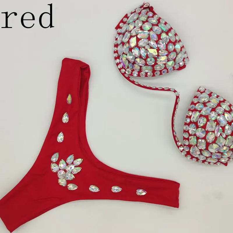 Женский купальник-бикини с бриллиантами и стразами пляжная одежда 2020 | Женская