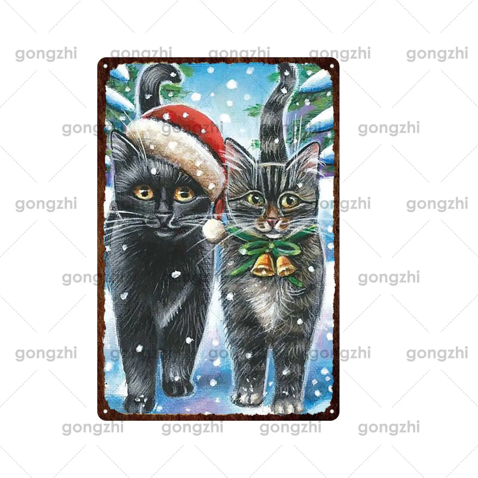 

Retro Tin Painting Holiday Dog Pumpkin Grimace Santa Claus Thanksgiving Halloween Metal Plate Plaque Iron Painting Metal Sign