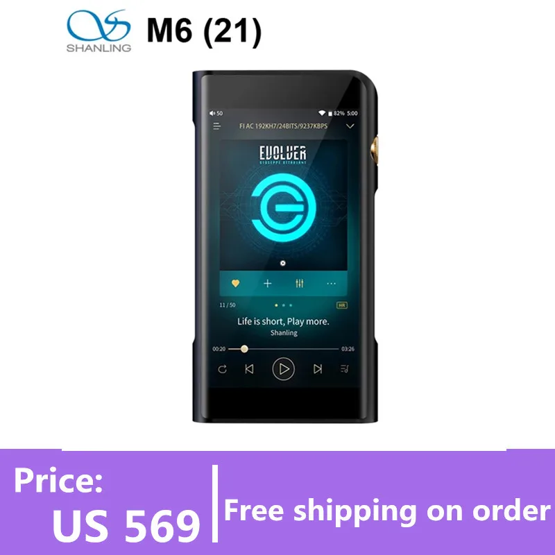 

Портативный музыкальный плеер SHANLING M6 21, новая версия, поддержка MQA, DSD512 32 бит/768 кГц, два ЦАП ES9038Q2M, выходы 3,5/2,5/4,4 мм