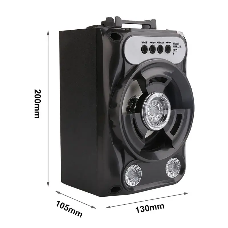 

Large Size Bluetooth Speaker Wireless Sound System Bass Stereo with LED Light Support TF Card FM Radio Outdoor Sport Travel