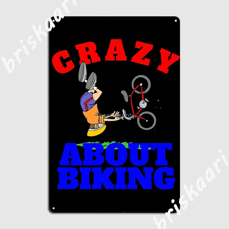 

Crazy of Biking плакат, металлические планшетоны для гаража, винтажный оловянный плакат для паба