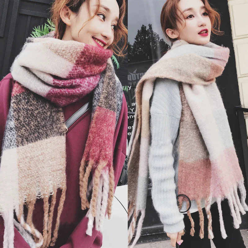 

Warm Soft Imitation Cashmere 1PC Party Double color matching Scarf Hot Sale 5 Colors High Quality Gifts Wedding Comfortable