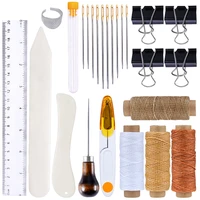 lmdz leather craft bookbinding kit bookbinding leather stitching tools sewing needles sewing awl waxed thread diy craft supplies