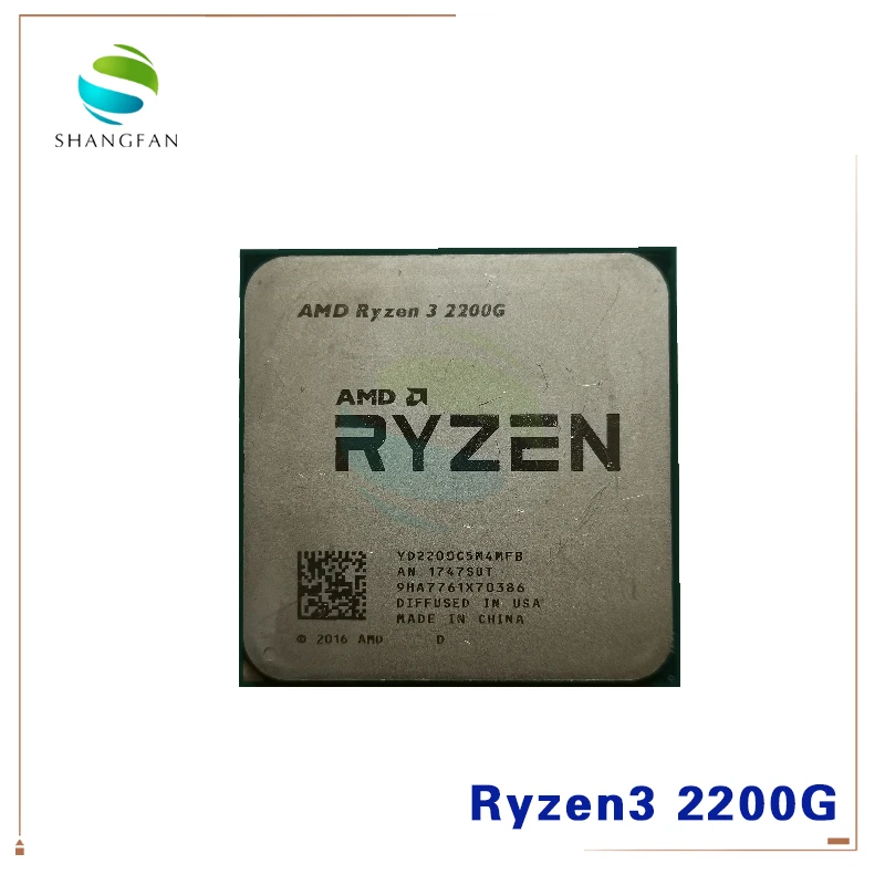 Четырехъядерный процессор AMD Ryzen 3 2200G R3 PRO 5 ГГц 65 Вт YD2200C5M4MFB YD220BC5M4MFB разъем AM4 |