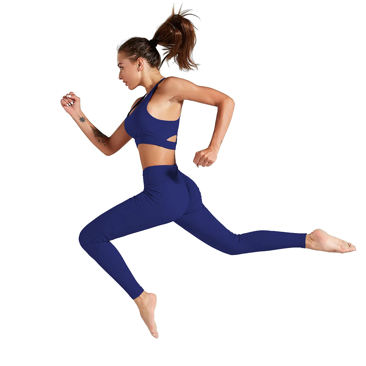 

Double-sided brocade pocket seamless yoga pants quick-drying sports stretch fitness women pants women Gym Tight Sports Leggings