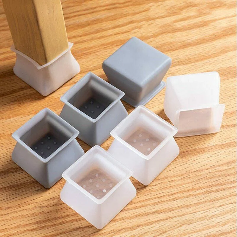 4/8/16pcs Silicone Furniture Leg Protection Cover Table Feet Pad Floor Protector Square for Home bar stool patio chair TB | Мебель