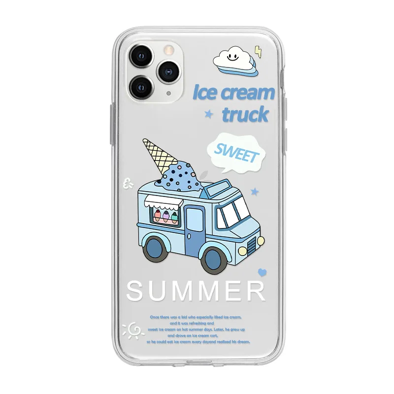 

2021 Ice Cream Car High Quality Case For iPhone 12 12Pro 12min 12ProMax 11 11PRO 11RPOMAX SE2020 7 8 7Plus 8Plus X XS XR XSMAX