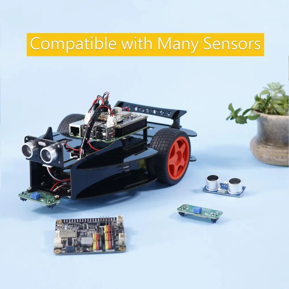 SunFounder PiMobile Smart Car Kit основанный на Ezblock для Raspberry Pi Model 4B 3B + B 2B(RPi не входит в