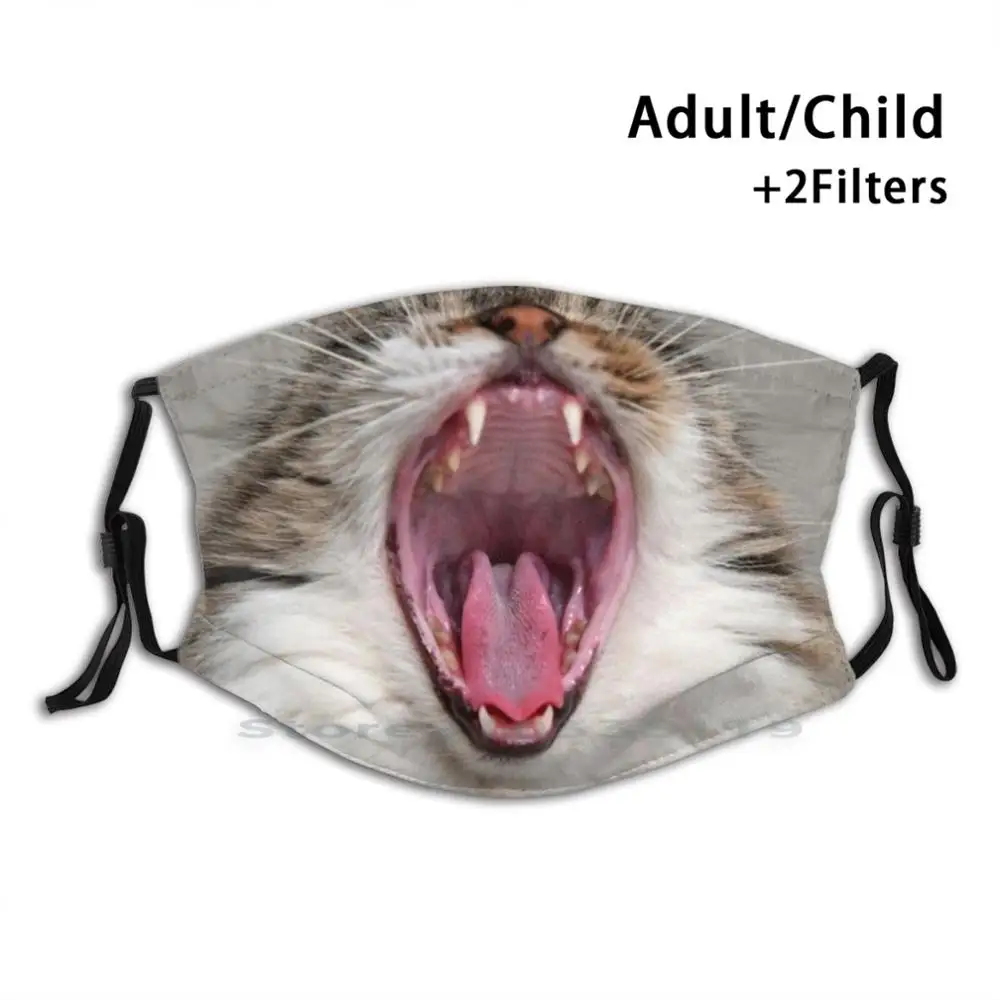 

Yawning Cat Mouth Reusable Mouth Face Mask With Filters Kids Yawn Yawning Yawn Cat Yawning Cat Yawning Cat Mouth Yawn Cat Mouth