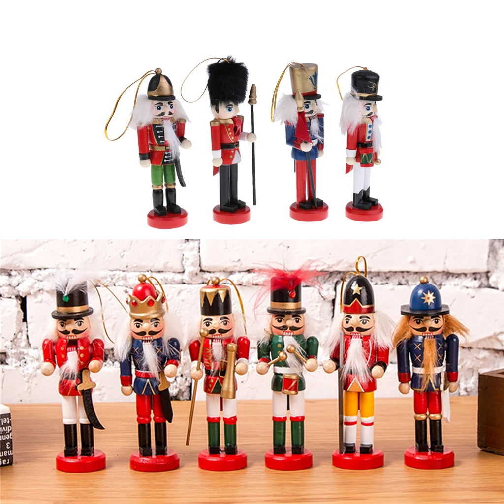10 шт./компл. деревянный подвесной Щелкунчик солдат 12 см Рождественская елка