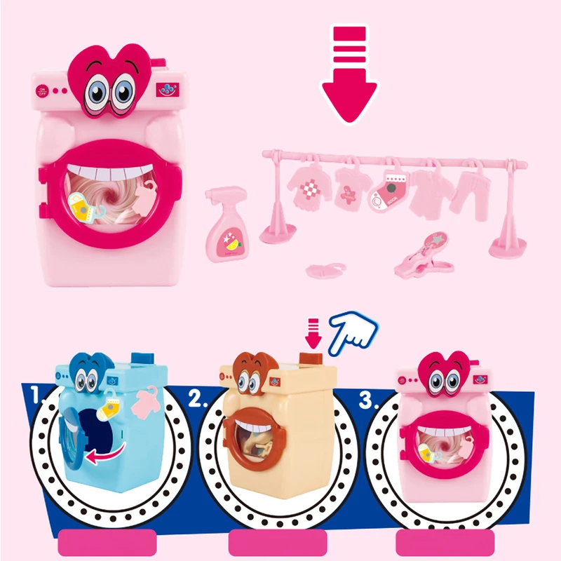 14 шт. мультяшная стиральная машина с большим ртом игрушка девочка игровой дом