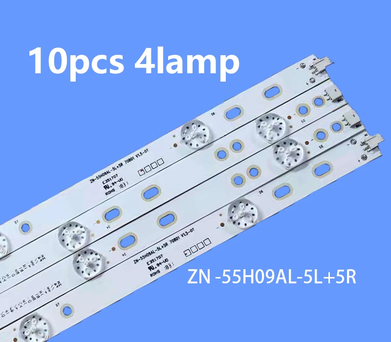 

10PCS/LOT 5L+5R LED Backlight Strip 4 lamp For ZN-55H09AL