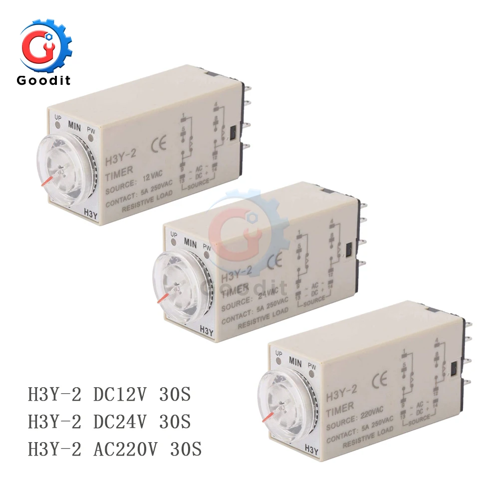 H3Y 2 таймер включения/включения питания 8 контактный 5 А 12 в пост. Тока/24 Тока/220 В