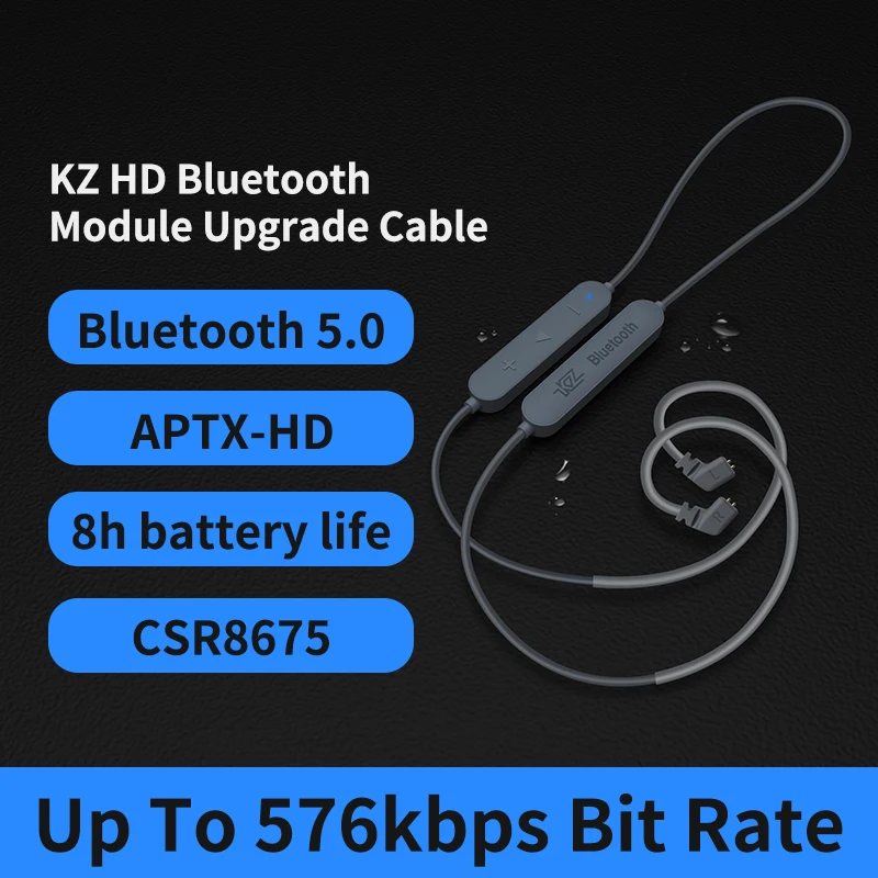 KZ  Bluetooth Aptx HD CSR8675 Module Earphone 5.0 Wireless Upgrade Cable Applies ZAXASXZSTZSNProZS10Pro/AS16/ZSX images - 6
