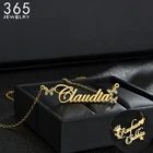 365 ожерелья с именем на заказ, звезда, сердце, бабочка с хрустальными камнями, искусственная нержавеющая сталь, персонализированные женские ювелирные изделия