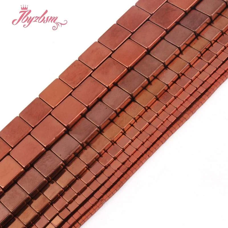 Гладкие Квадратные бусины 1 10 мм из гематита коричневого цвета натурального