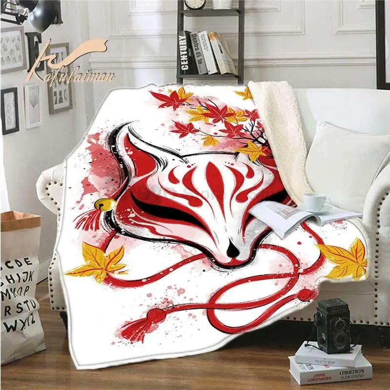 

Decken Und wirft für Erwachsene kid Sakura Katze Karpfen Landschaft Tinte Malerei Decken für Betten König größe Decken Decke Bet