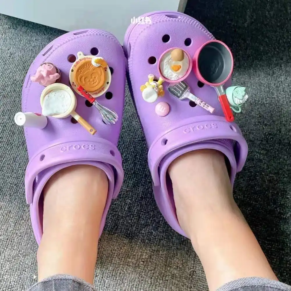 

Подвески Croc, милые трехмерные дизайнерские подвески в виде пряжки для обуви, горшка и раковина, украшения Croc