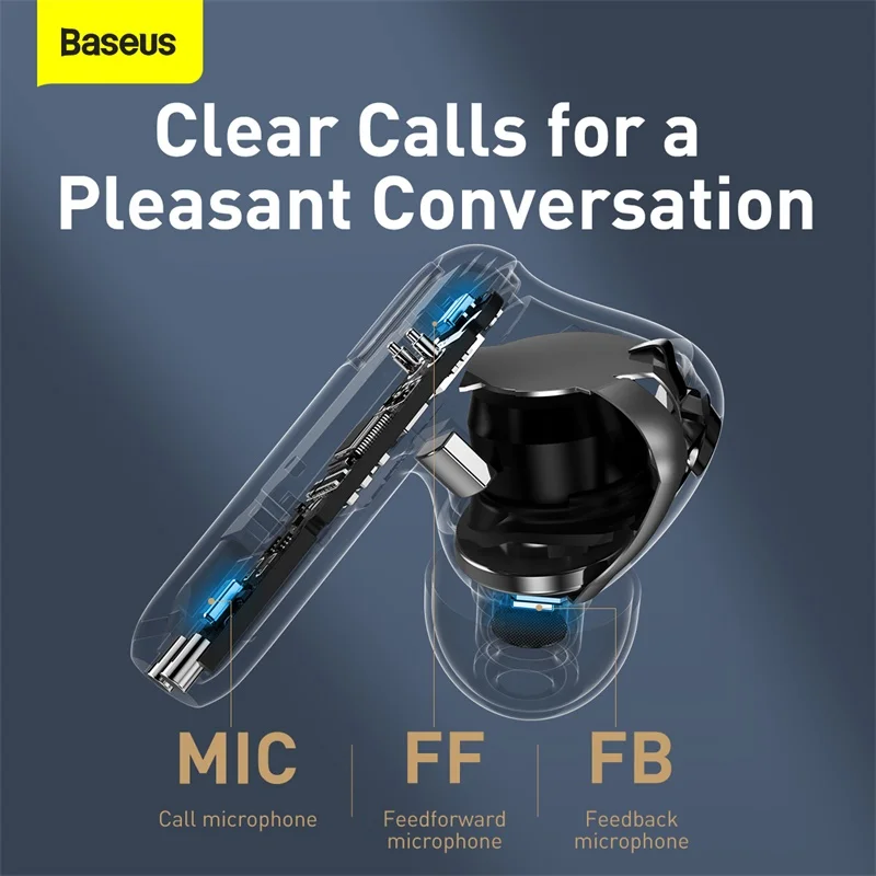 

Baseus S2 ANC Wireless Earphones Active Noise Cancelling Bluetooth 5.0 TWS True Wireless Headphone Hi-Fi In Ear Gaming Earbuds