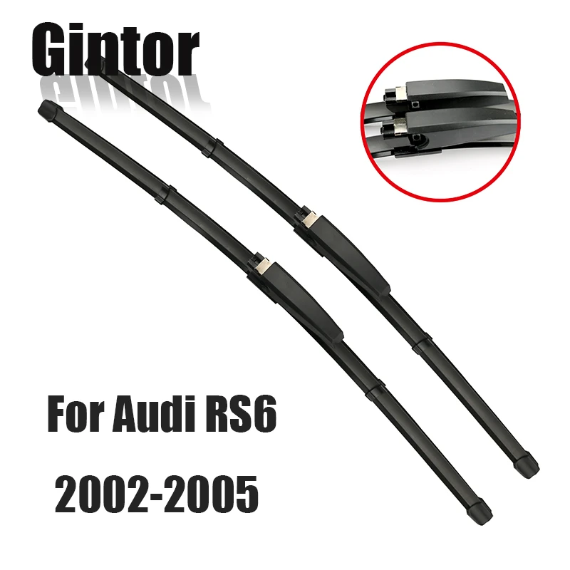 

Gintor For AUDI RS6 2002 2003 2004 2005 Auto Car Windscreen Wiper Blades Natural Rubber Fit Slider Arms Clean The Windshield