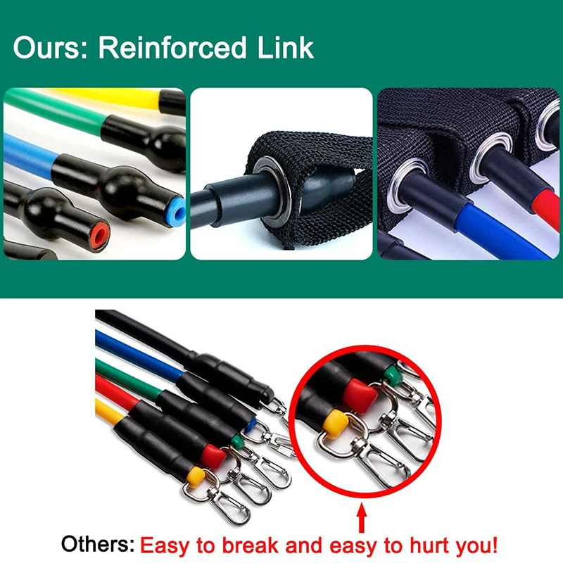 Набор эластичных лент тренировочные ленты с ручками эластичная лента из 11